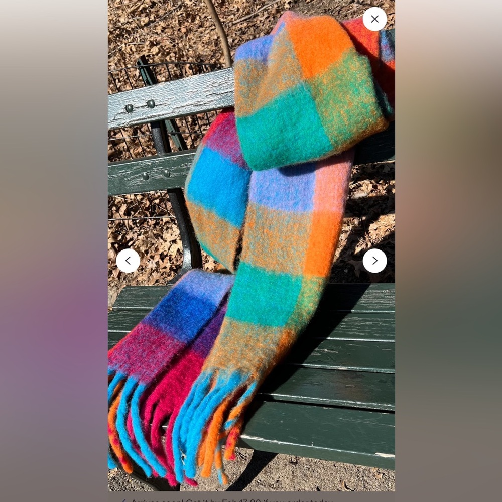 New Multicolor Mohair Scarf 82.68 × 15.75 inches
Soft Fuzzy Winter Wrap